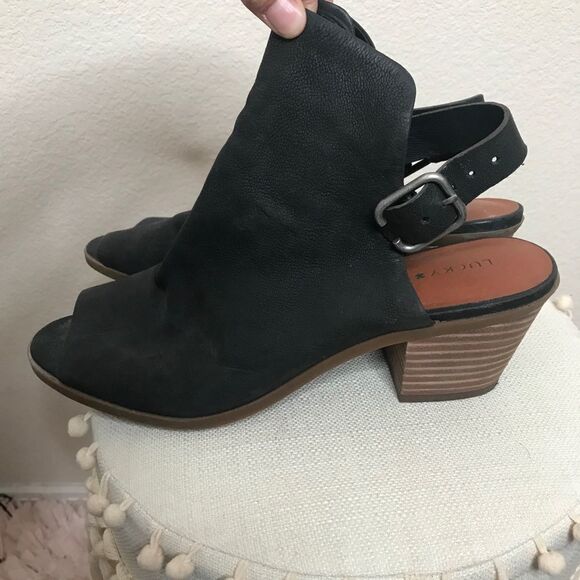 Lucky brand open toe ankle‎ booties 8.5 - Picture 7 of 7